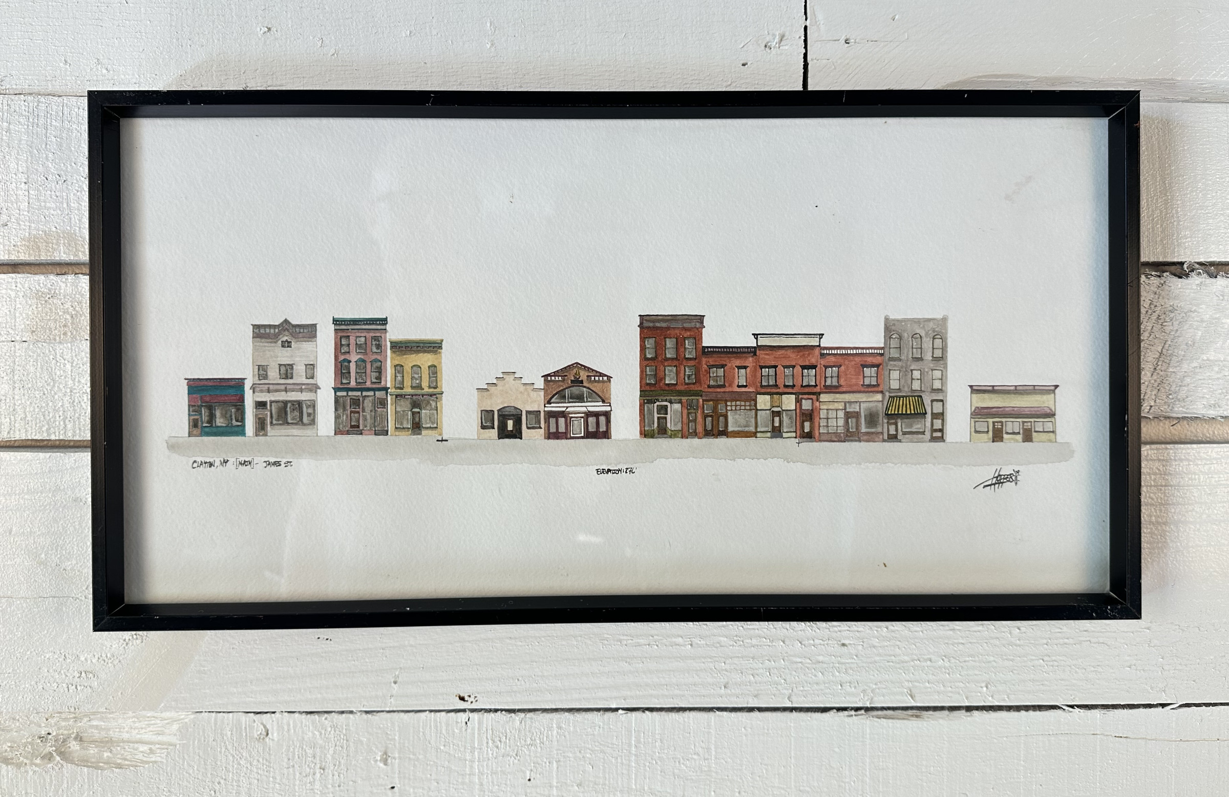 James Street, Clayton, New York, watercolor on paper, 2009, detail