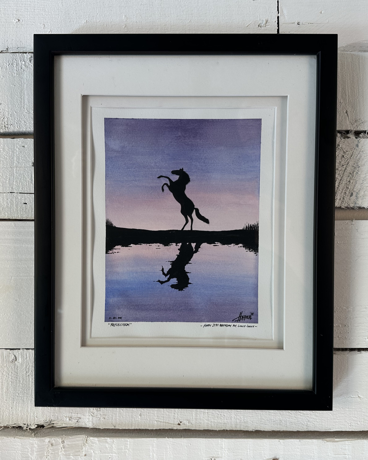 Reflection, watercolor on paper, 2004