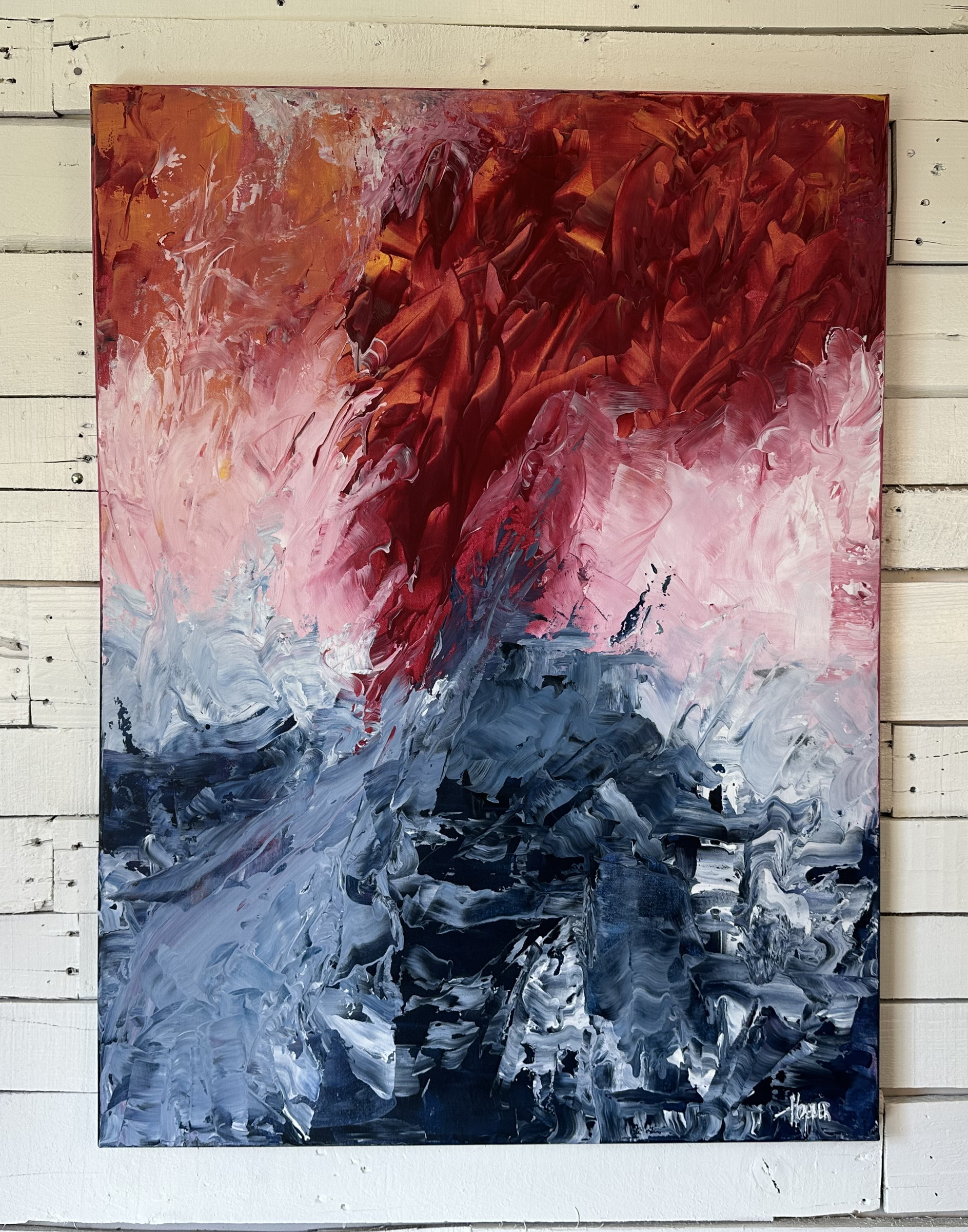 Torrent No. 1, acrylic on canvas, 2019, detail