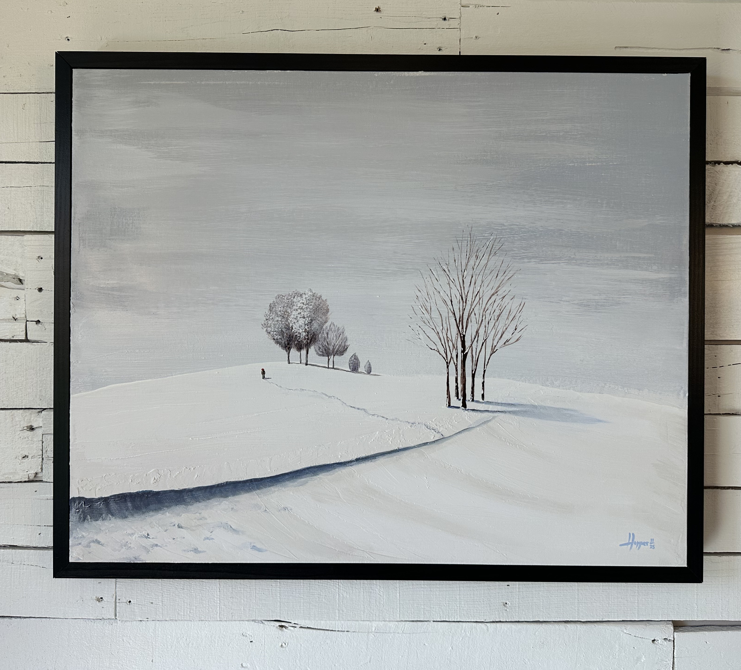 Winter Walk, acrylic on canvas, 2025, detail